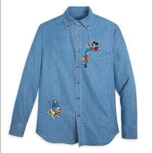 NEW! Mickey Mouse and Friends Denim Shirt for Adults Size: M
